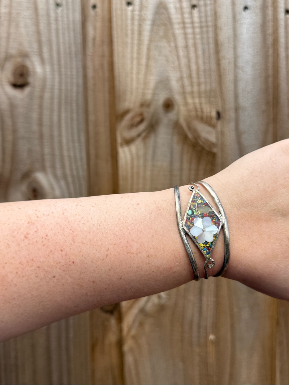 Vintage Mexican Alpaca Cuff Bracelet